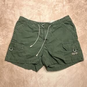 Vintage 90s Jordache Utility Wear Army Green Mini Cargo Shorts Indie Sleaze